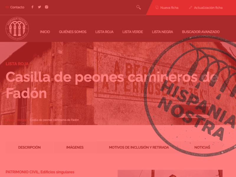 La casilla de peones camineros de Fadón, en la Lista Roja del Patrimonio